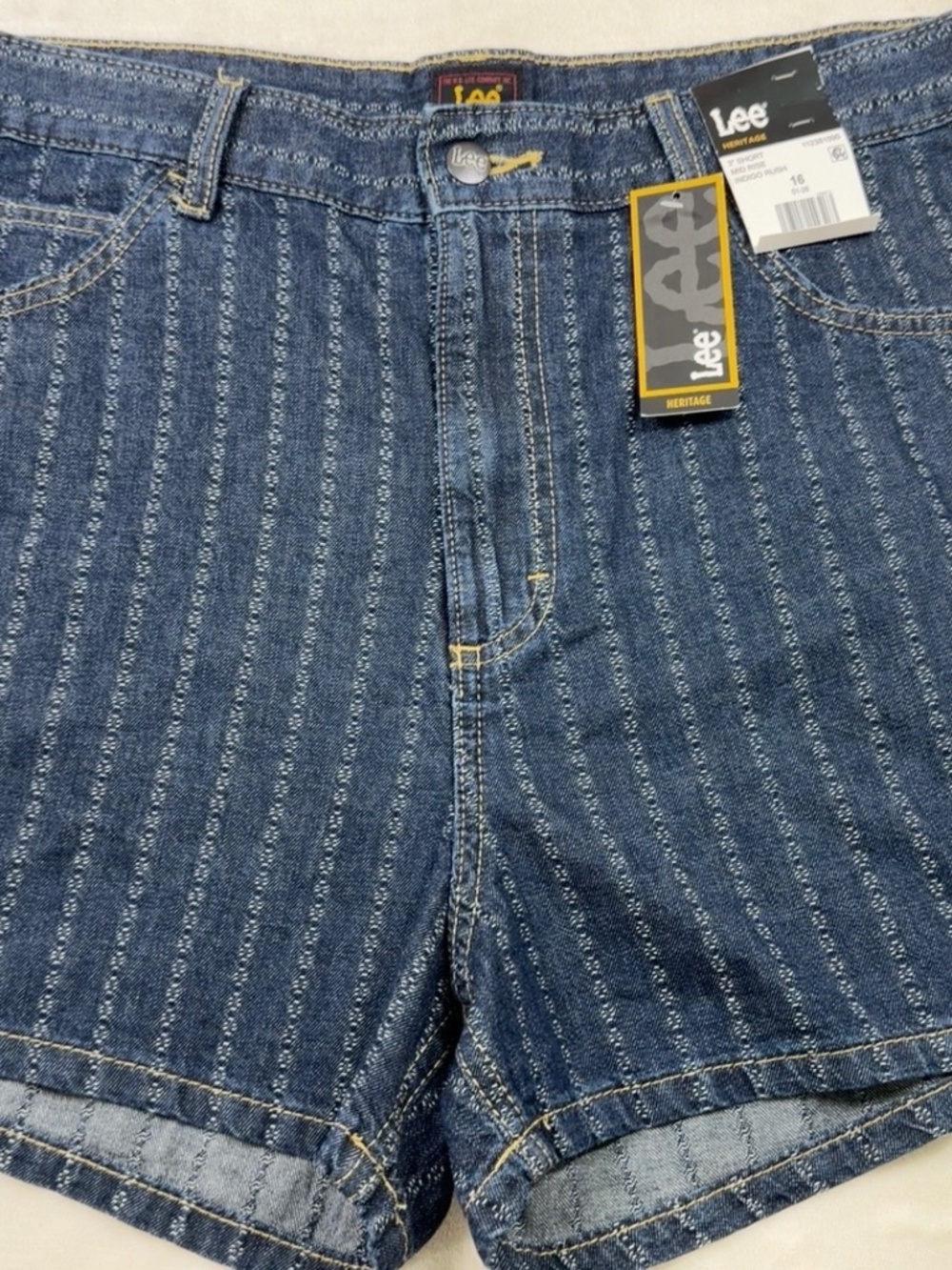 Lee Heritage 3” Mid Rise Denim Shorts Size 16 Indigo Rush NWT
